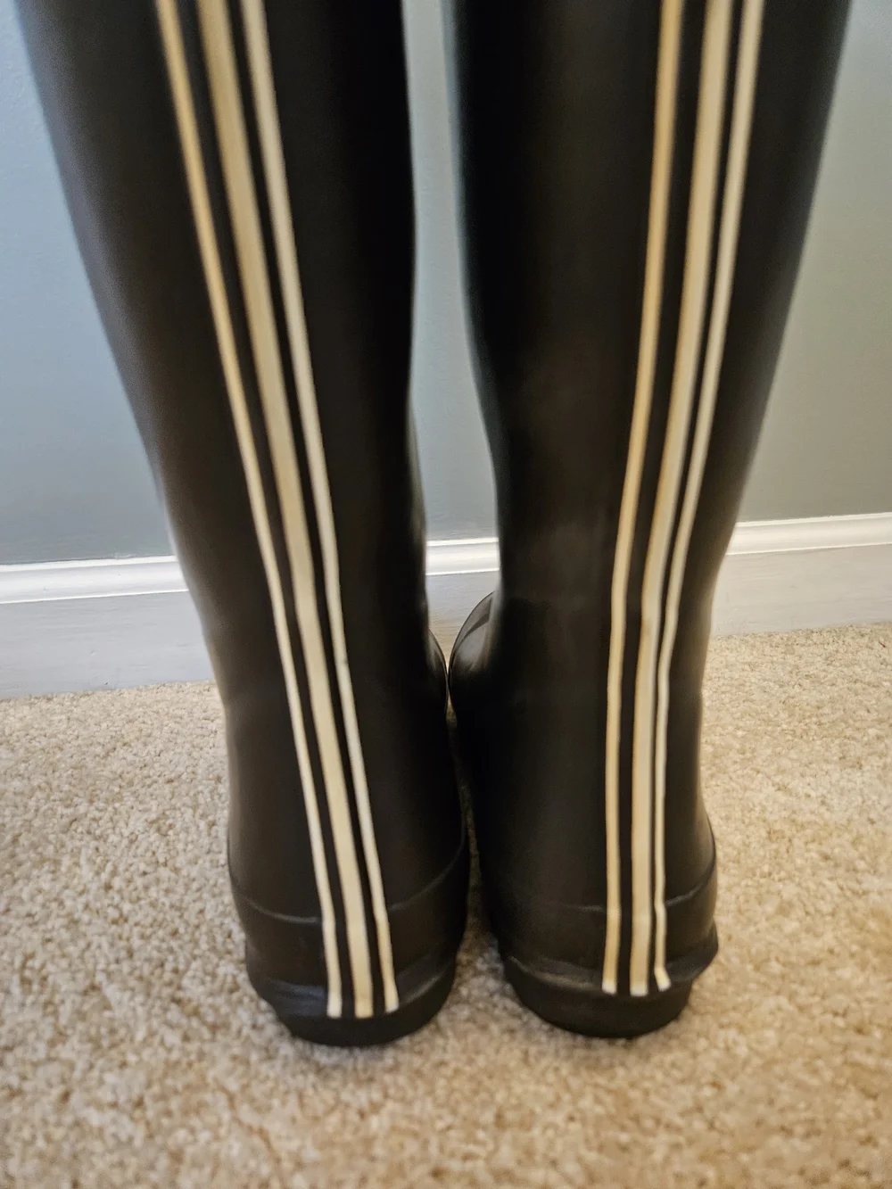 Henri Bendel Black Rain Boots - Tall Black Waterproof Boots Women's Size 9